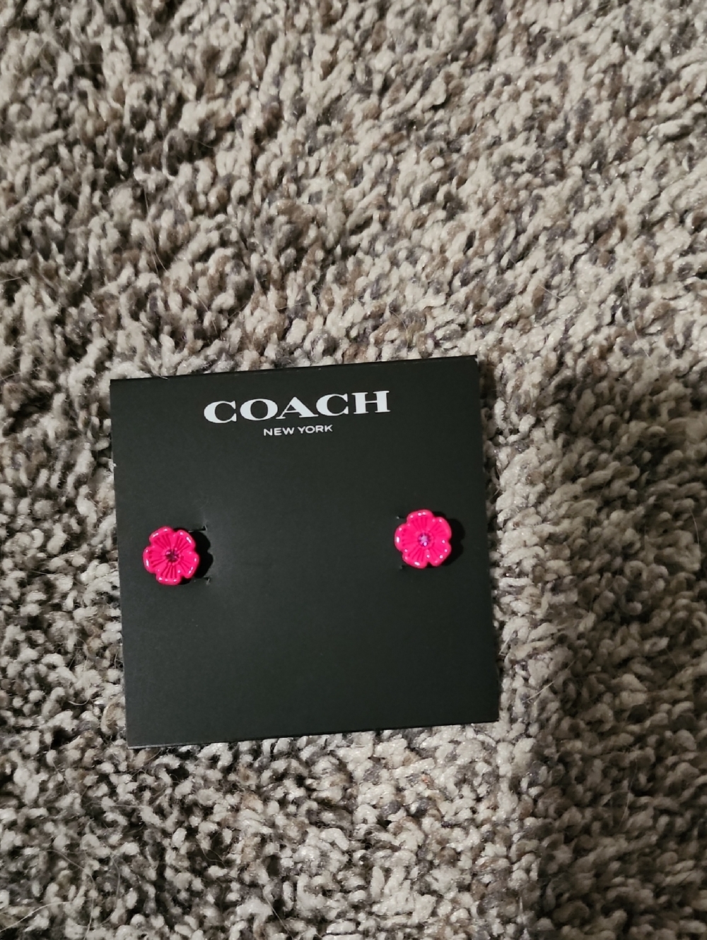 COACH Hot Pink Flower Stud Earrings - Women's Jewelry